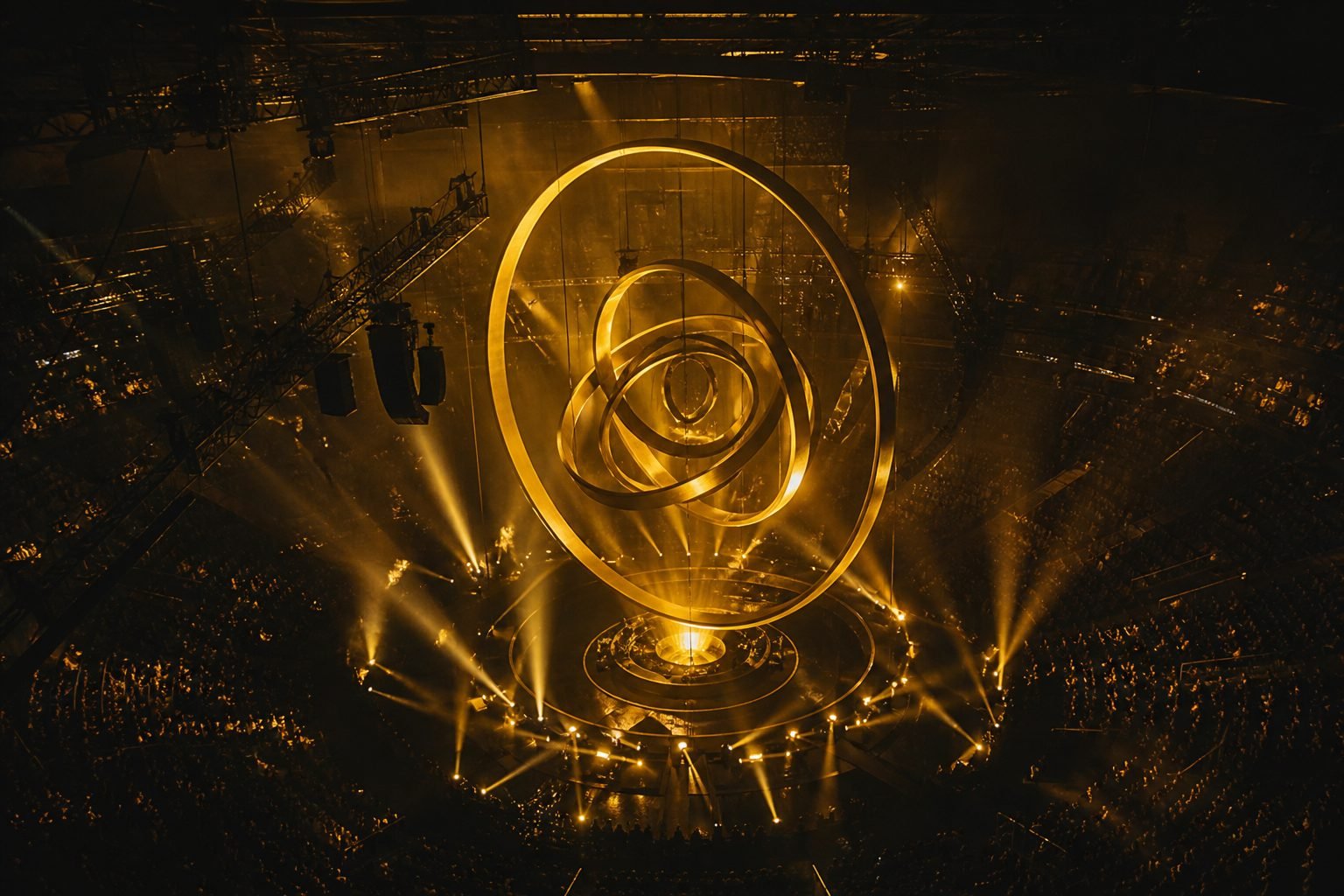 Concept render: arena touring production aerial